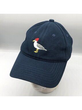 Harding Lane Seagull Needlepoint Navy Blue Baseball Cap Sault New England Hat